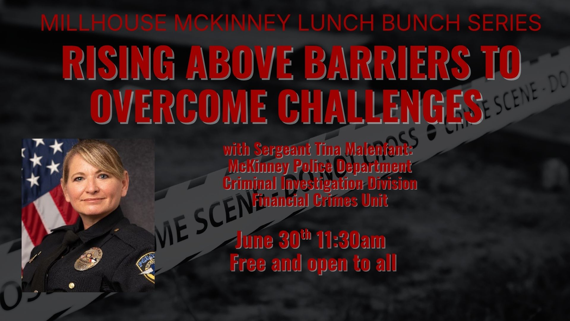 flyer for lunch bunch june 30 with mckinney police department