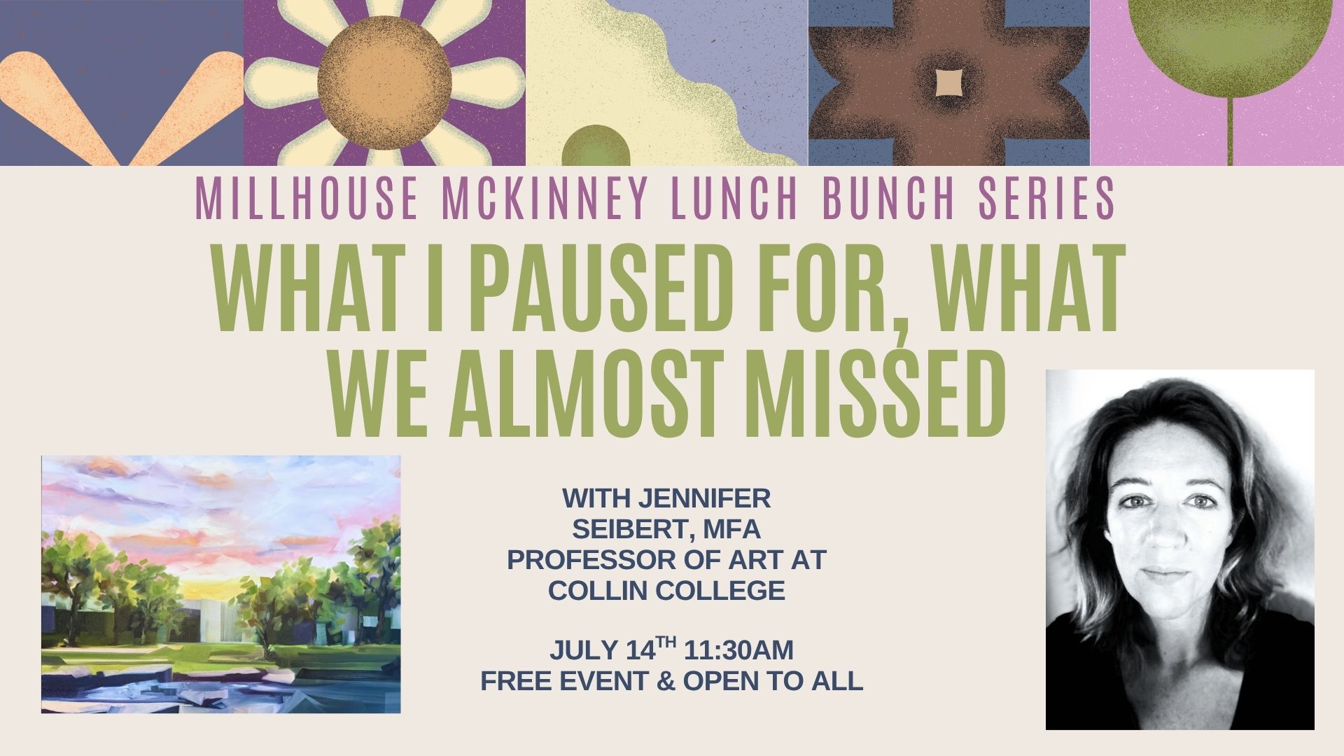 flyer for lunch bunch July 14 at 11:30am with jen seibert