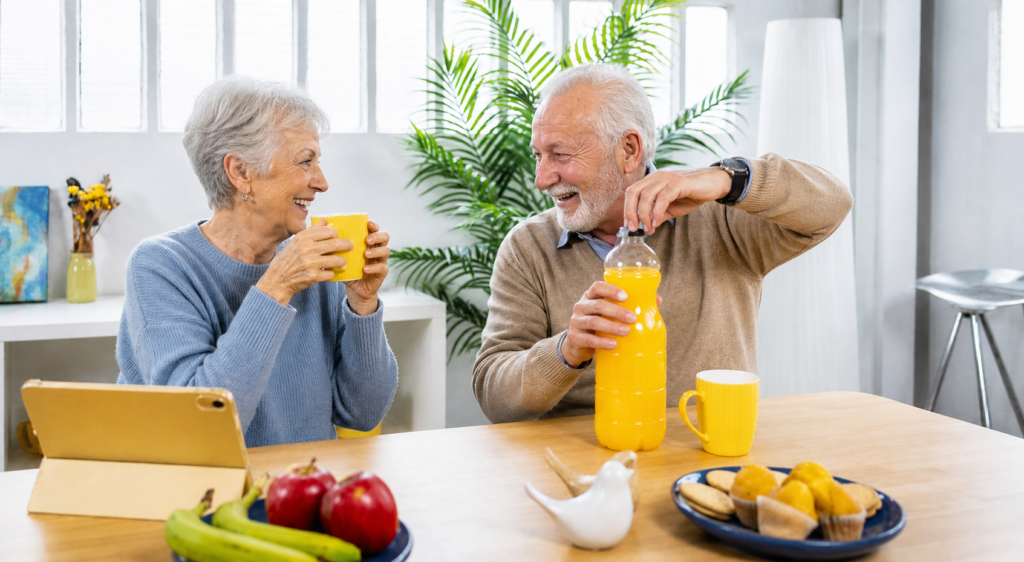 Happy older couple