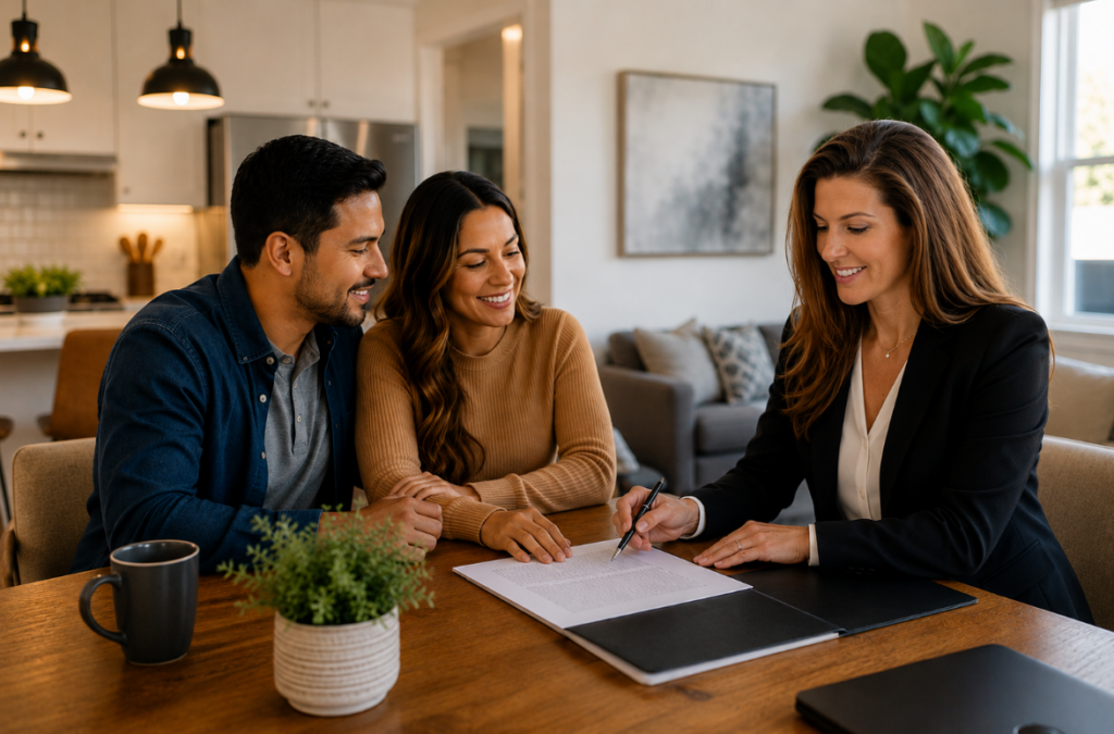 Signing Papers in a Cozy Modern Home