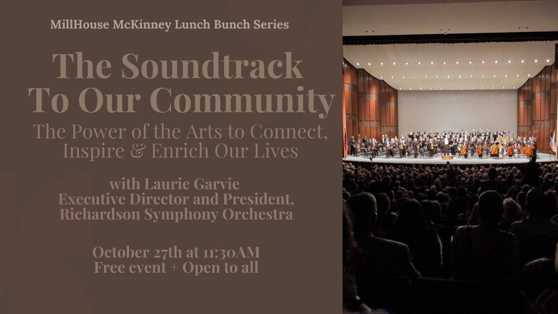 Lunch Bunch on October 27 with Laurie Garvie at MillHouse McKinney